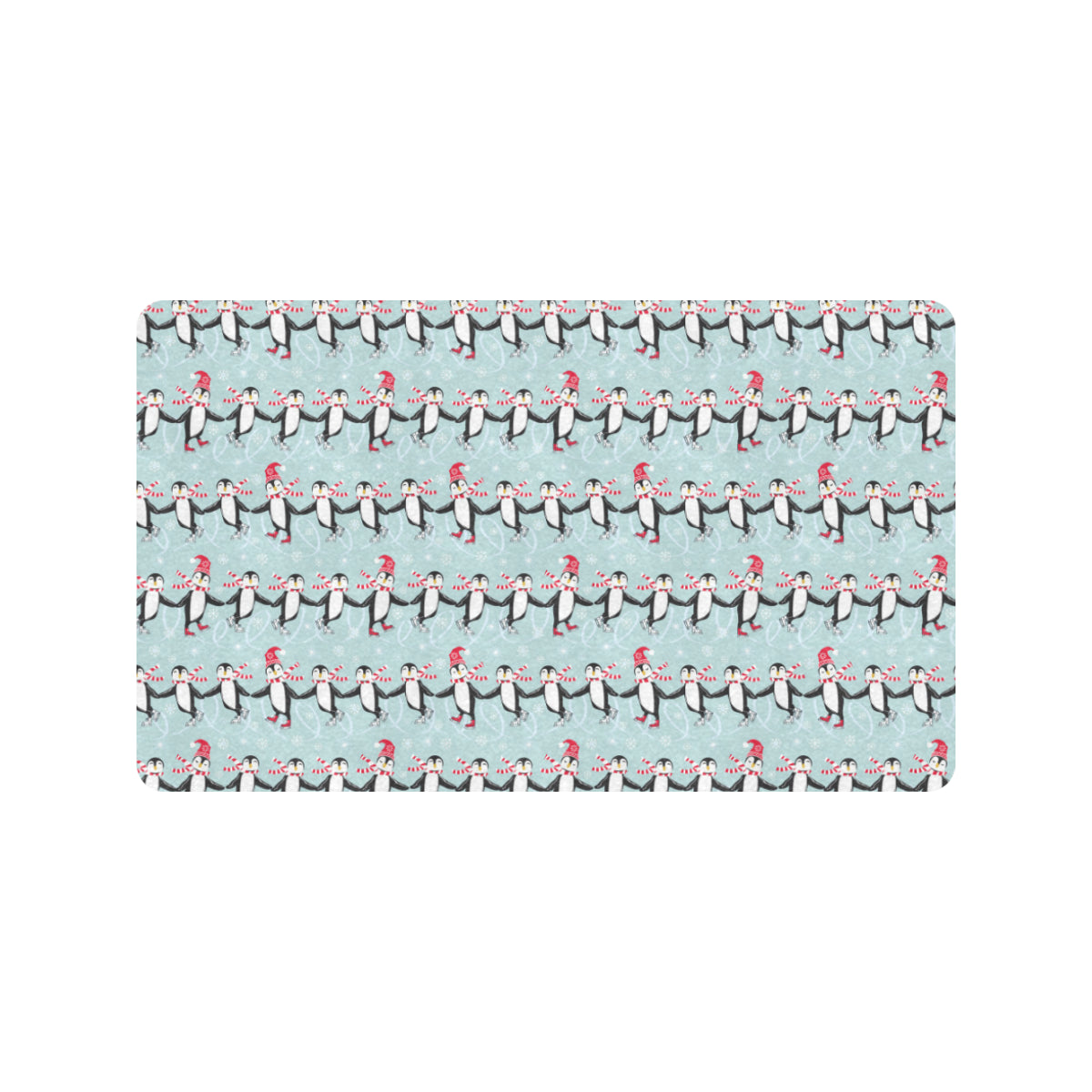 Penguin Sking Design Rubber Doormat