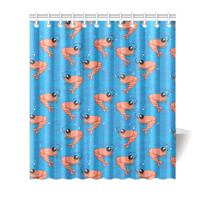 Prawn Cute Pattern Print Design 03 Shower Curtain