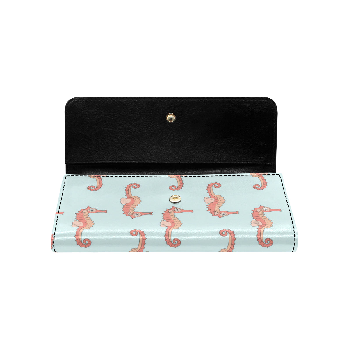 SeaHorse Pattern Print Design 01 Women's Trifold Wallet