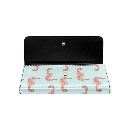 SeaHorse Pattern Print Design 01 Women's Trifold Wallet
