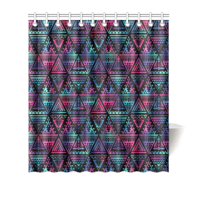 Tribal aztec Dark Multicolor Shower Curtain