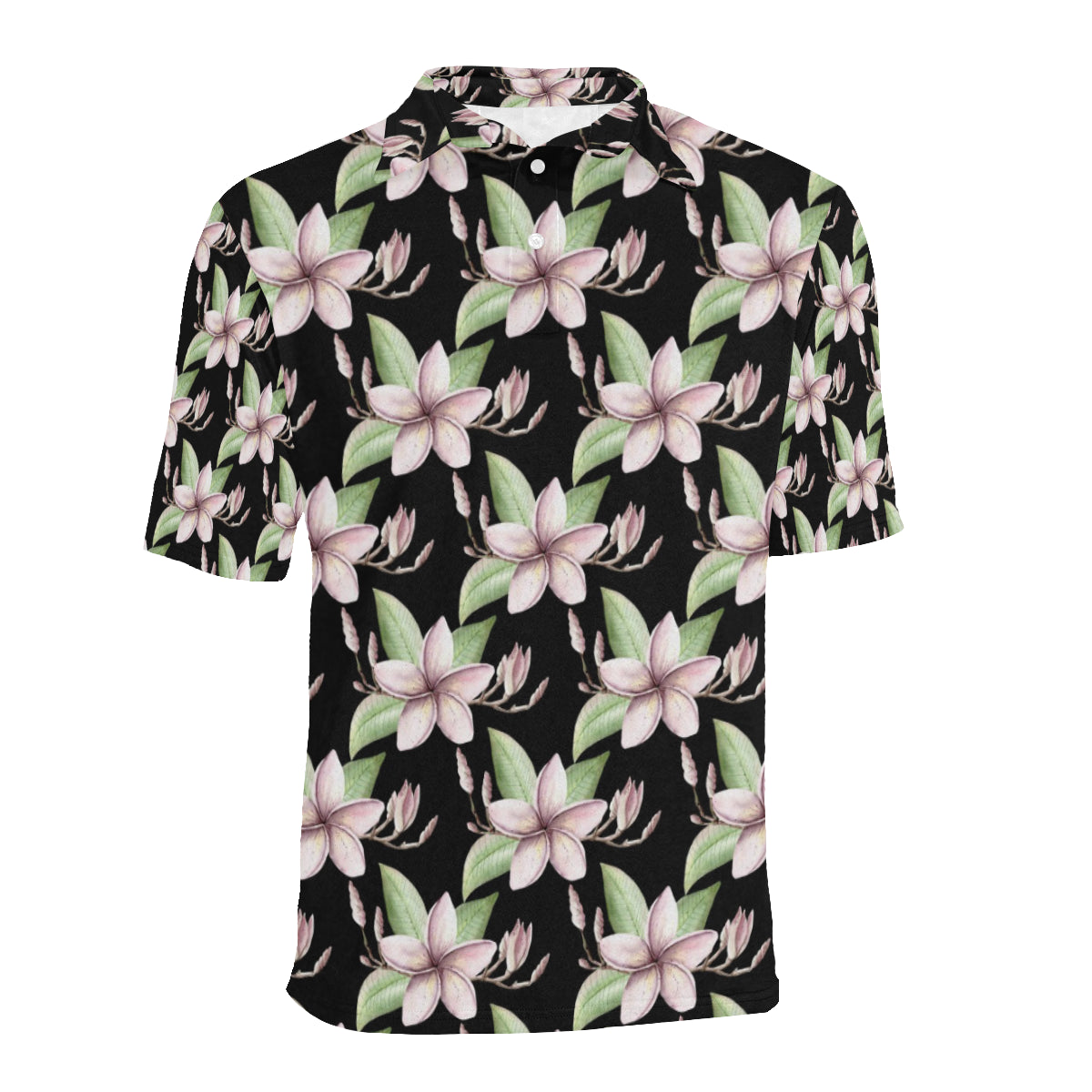 Plumeria Pattern Print Design PM02 Men Polo Shirt