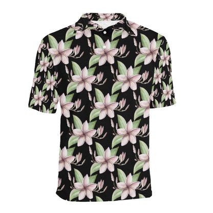 Plumeria Pattern Print Design PM02 Men Polo Shirt