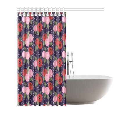 Camellia Pattern Print Design CM02 Shower Curtain