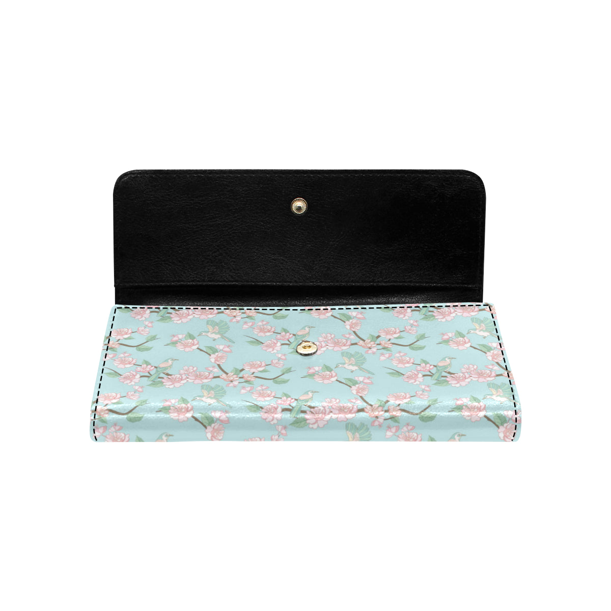 Cherry Blossom Pattern Print Design 02 Women's Trifold Wallet