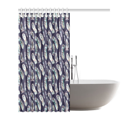 Feather Vintage Boho Design Print Shower Curtain