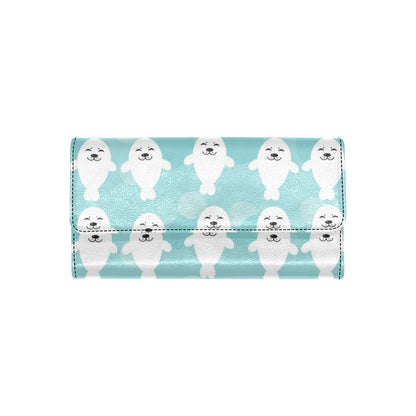 Sea Lion Baby Pattern Print Design 01 Women's Trifold Wallet