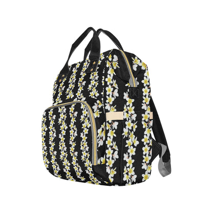White Plumeria Pattern Print Design PM08 Diaper Bag Backpack