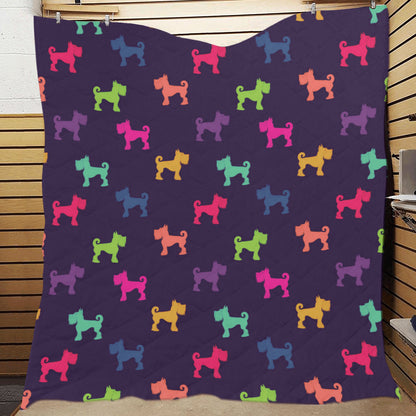 Schnauzers Pattern Print Design A05 Premium Quilt