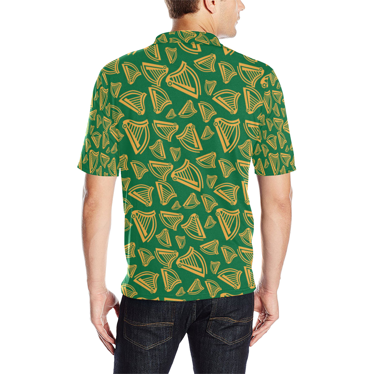 Harp Pattern Print Design 03 Men Polo Shirt