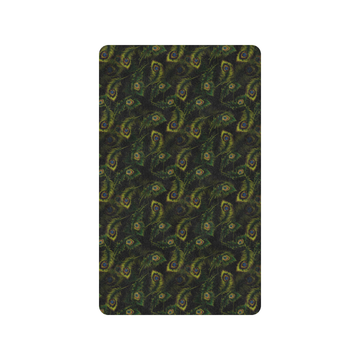 Peacock Feather Pattern Design Print Rubber Doormat