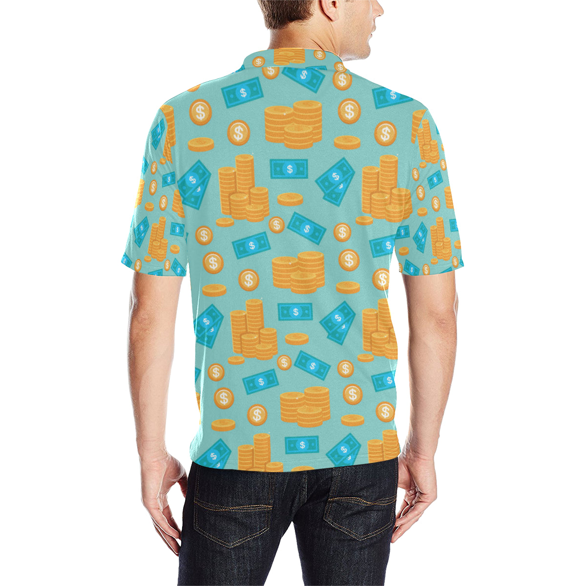 Money Pattern Print Design 03 Men Polo Shirt