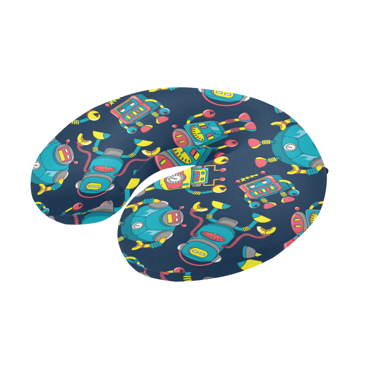 Robot Pattern Print Design A05 U-Shaped Travel Neck Pillow