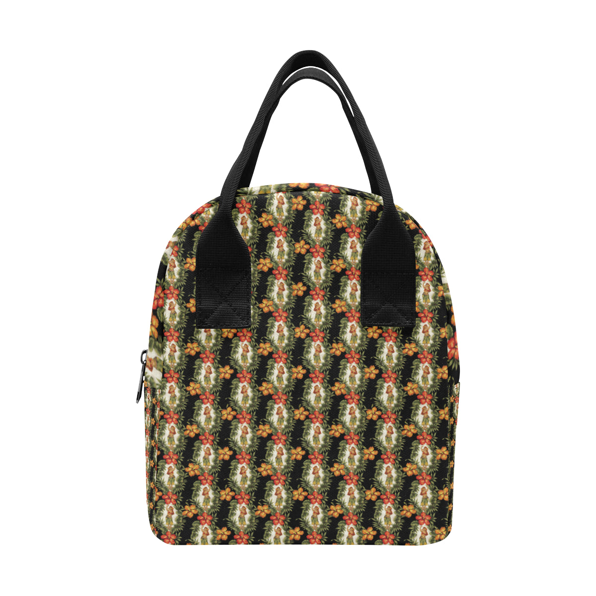 Hawaiian Flower Hula Hibiscus Print Insulated Lunch Bag