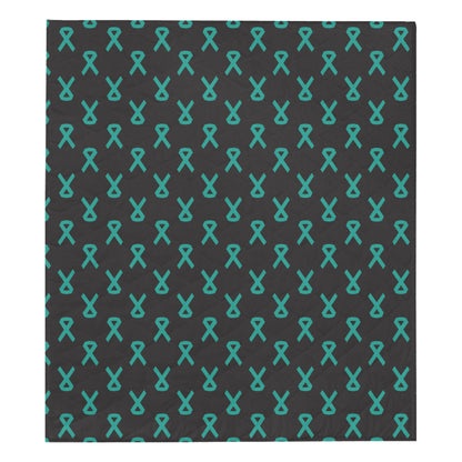 Ovarian cancer Pattern Print Design A01 Premium Quilt