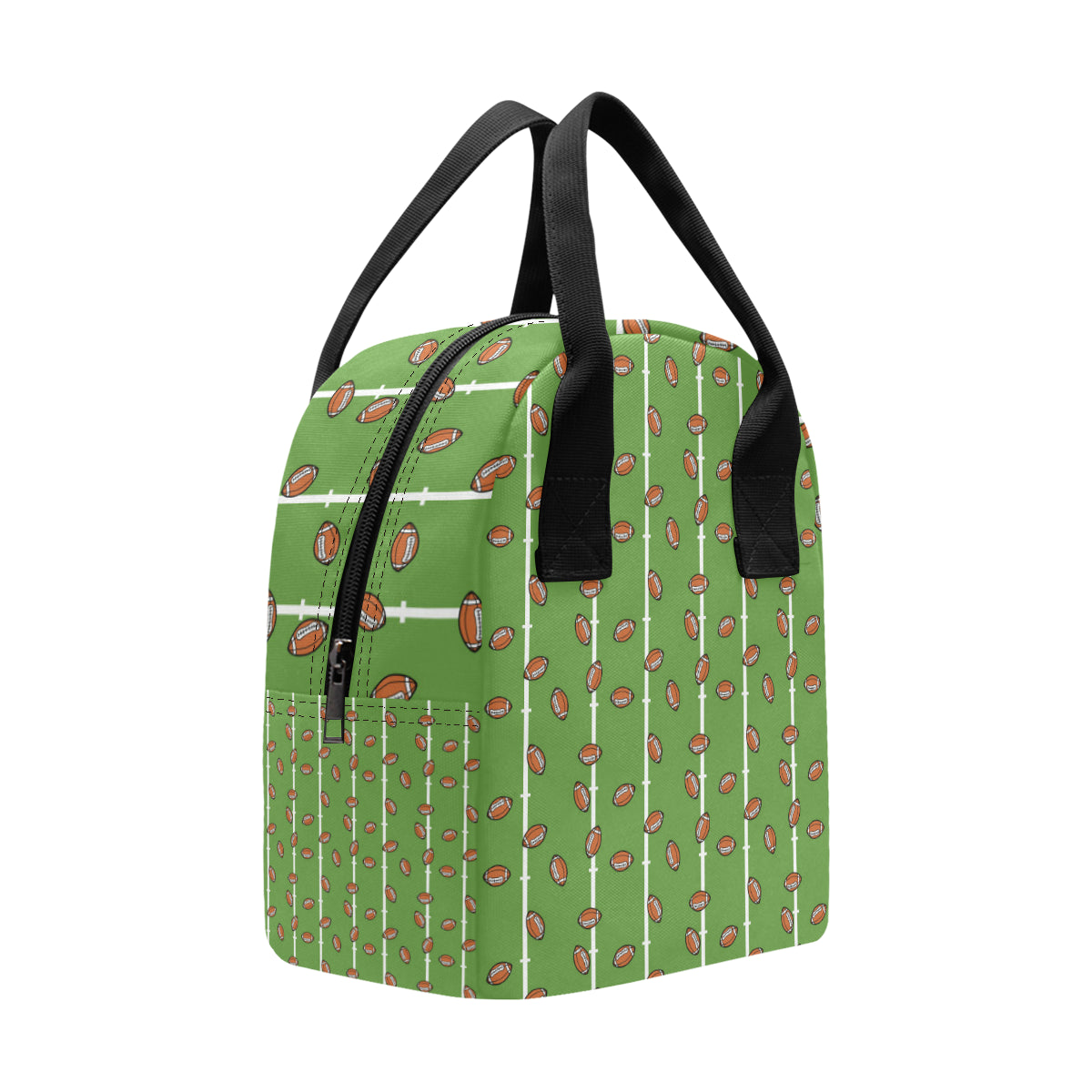 American Football on Field Themed Print Insulated Lunch Bag