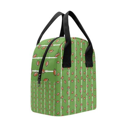 American Football on Field Themed Print Insulated Lunch Bag