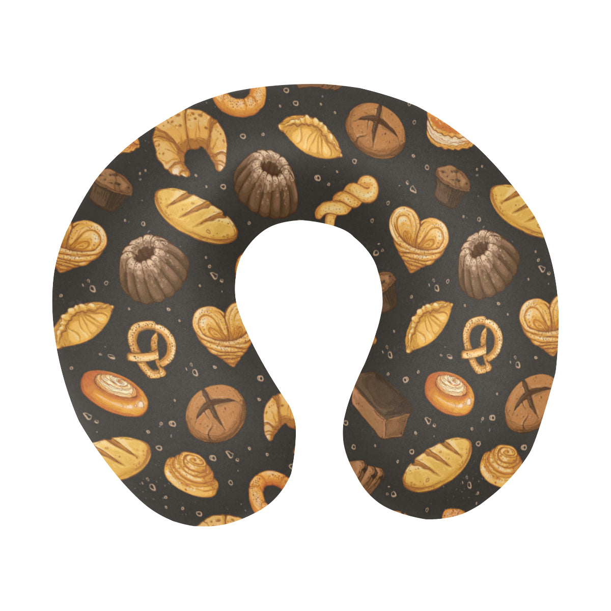 Bread Pattern Print Design 05 U-Shaped Travel Neck Pillow