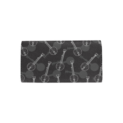 Banjo Pattern Print Design 03 Women's Trifold Wallet