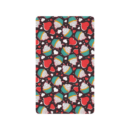 Cupcakes Heart Print Pattern Rubber Doormat
