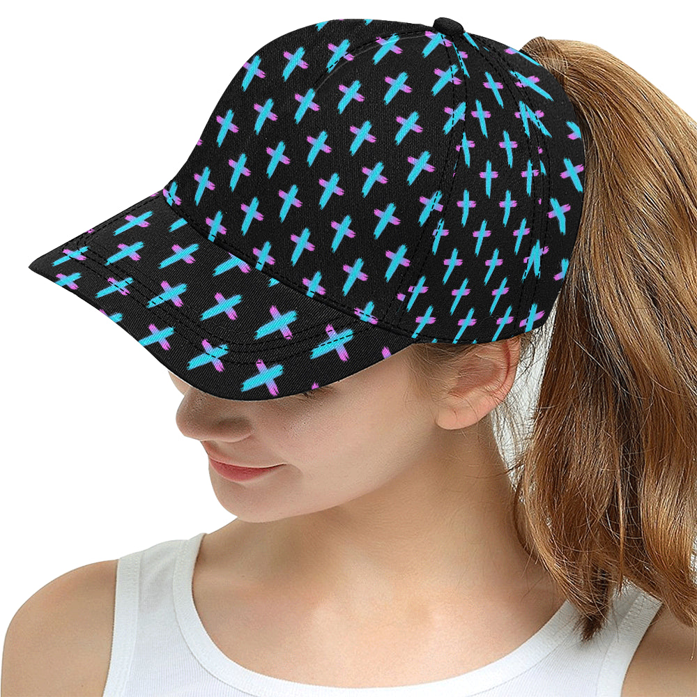 Christian Cross neon Pattern Snapback Cap