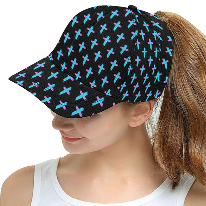 Christian Cross neon Pattern Snapback Cap