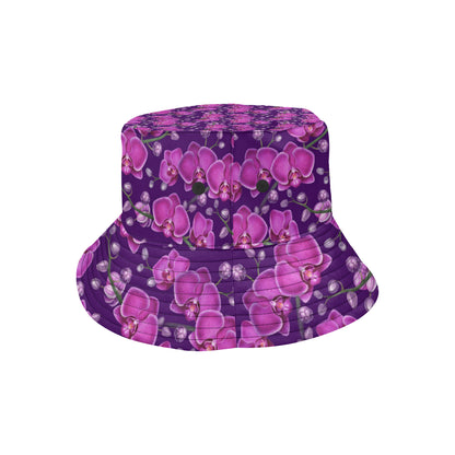 Orchid Purple Pattern Print Design OR02 Unisex Bucket Hat