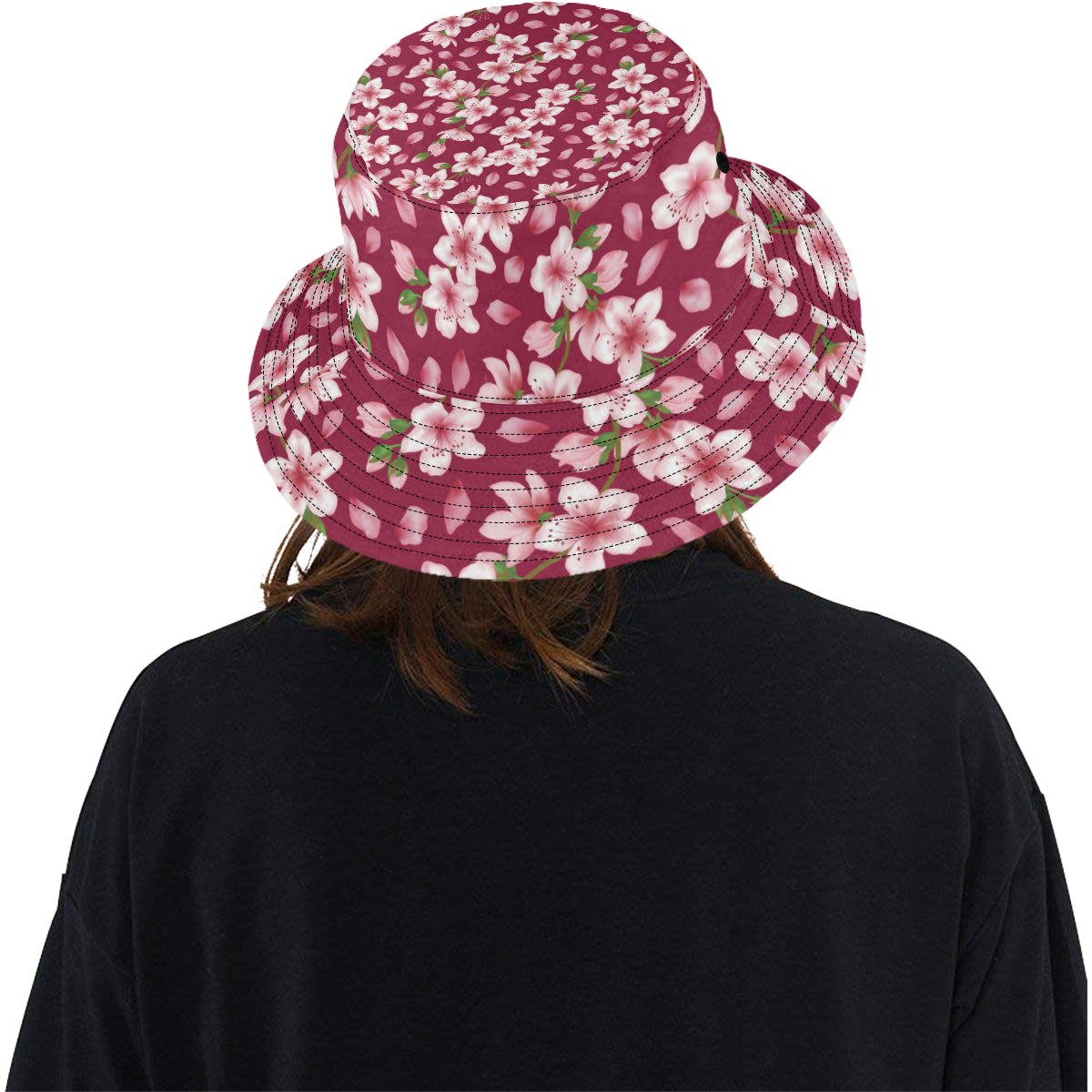 Cherry Blossom Pattern Print Design CB06 Unisex Bucket Hat
