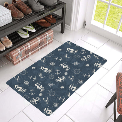 Nautical Sea Themed Print Rubber Doormat
