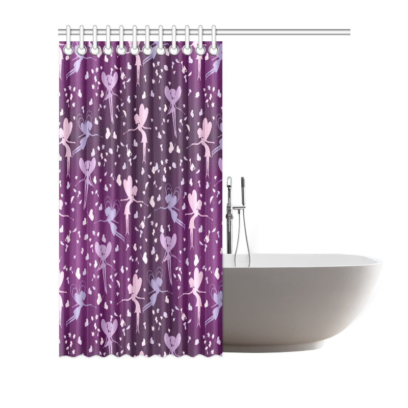 Fairy Pink Print Pattern Shower Curtain