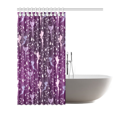 Fairy Pink Print Pattern Shower Curtain