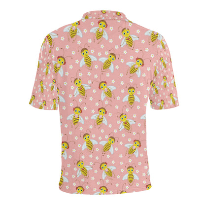 Bee Pattern Print Design BEE07 Men Polo Shirt