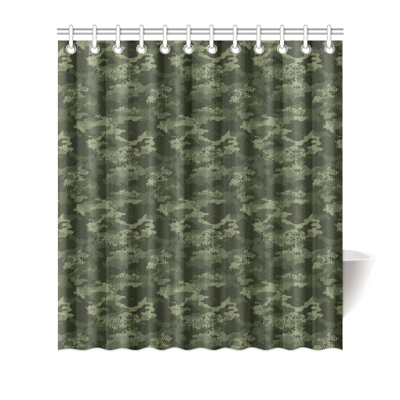 Army Camouflage Pattern Print Design 02 Shower Curtain