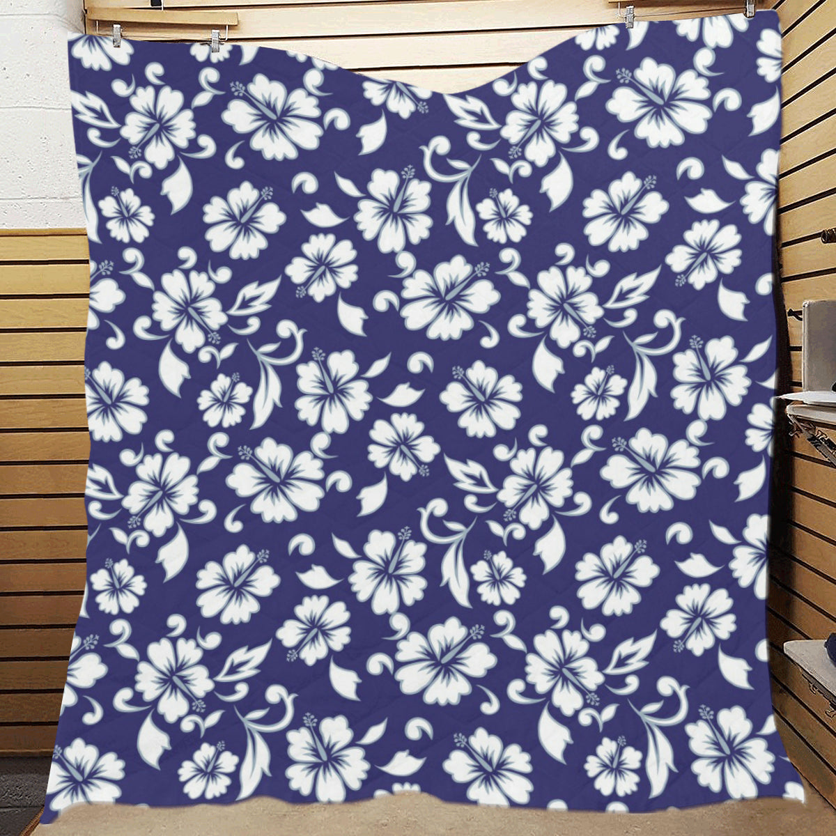 Hibiscus Pattern Print Design HB010 Premium Quilt