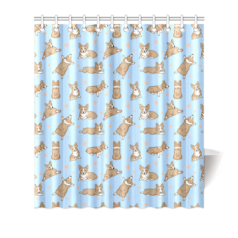 Pembroke Welsh Corgis Pattern Print Design A05 Shower Curtain
