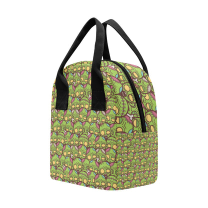 Zombie Head Design Pattern Print Insulated Lunch Bag