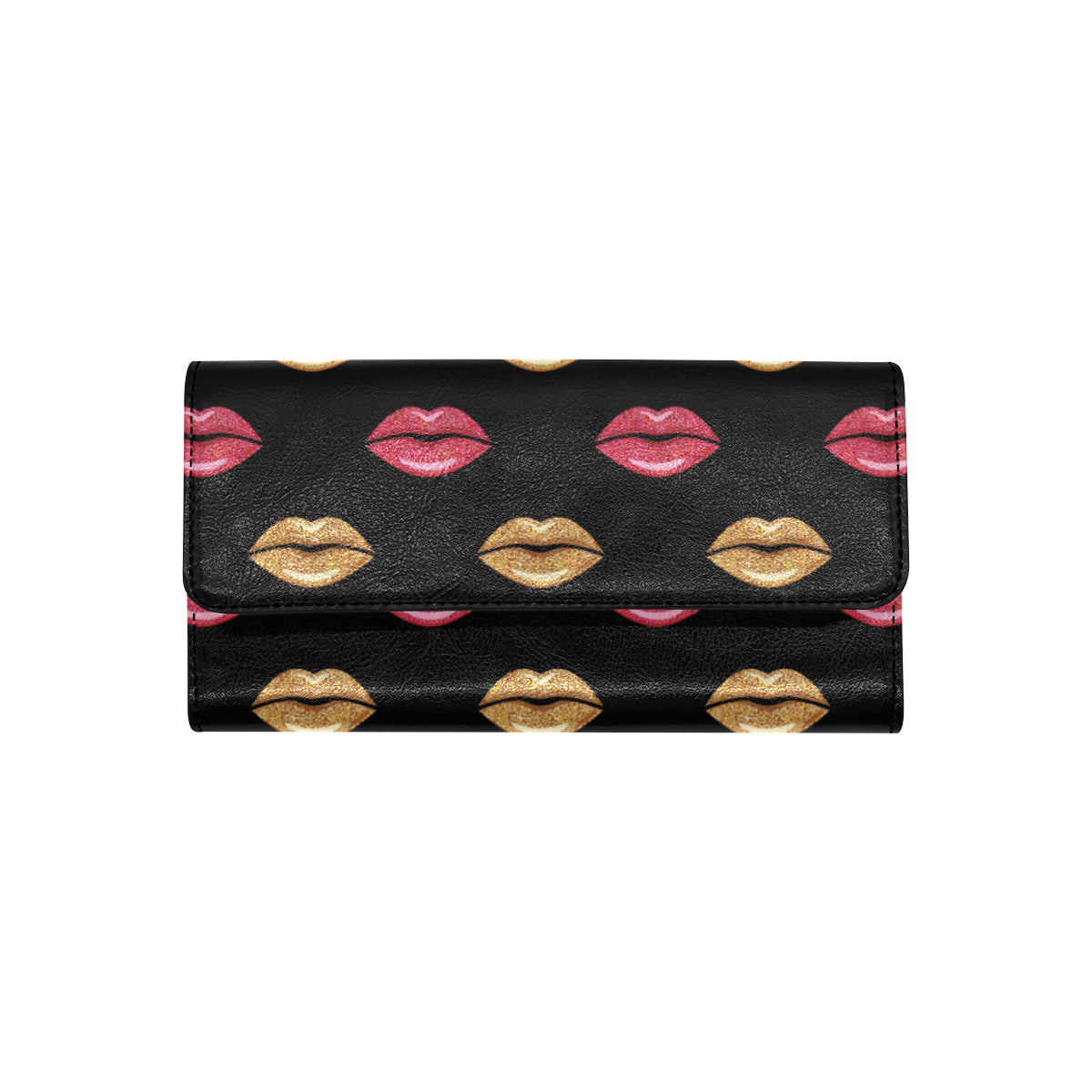 Lip Pattern Print Design 03 Women's Trifold Wallet