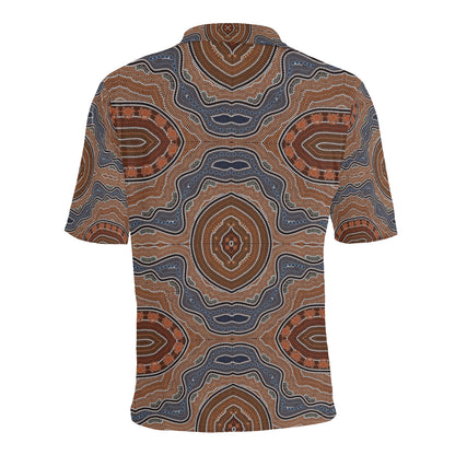 Aboriginal Pattern Print Design 01 Men Polo Shirt