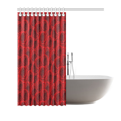 Rose Red Pattern Print Design RO04 Shower Curtain