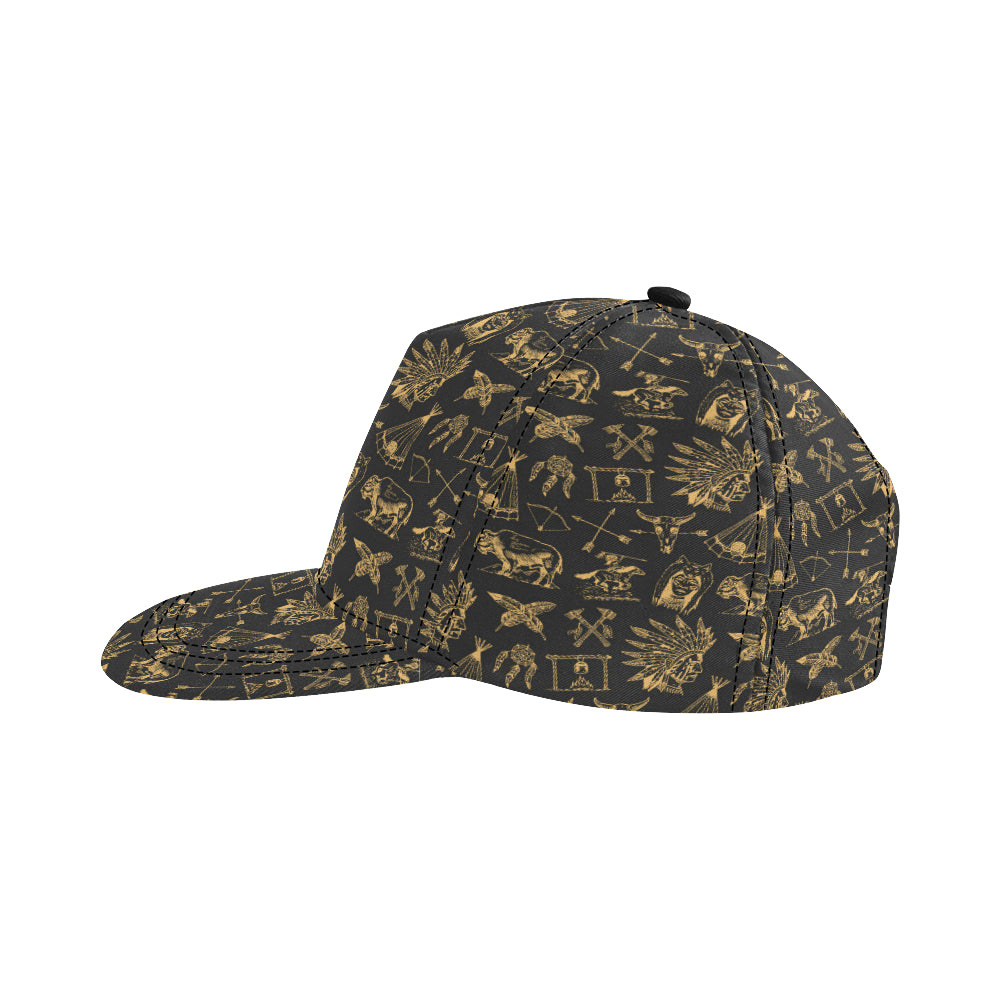 American indian Gold Style Snapback Cap