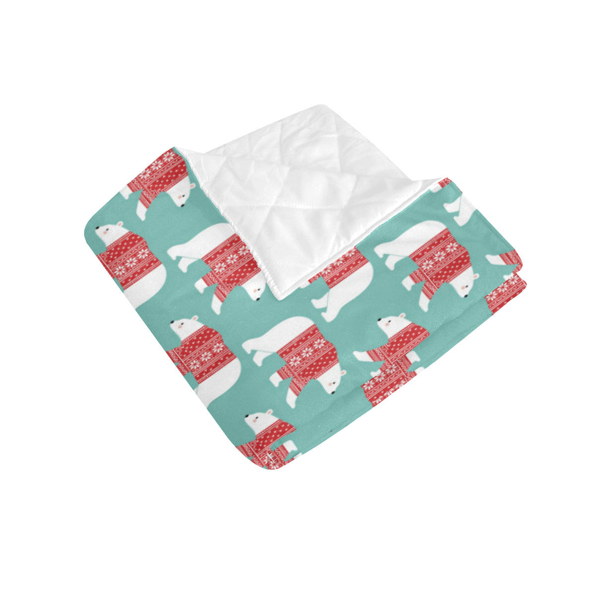 Polar Bear Pattern Print Design A04 Premium Quilt