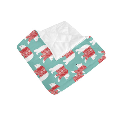 Polar Bear Pattern Print Design A04 Premium Quilt