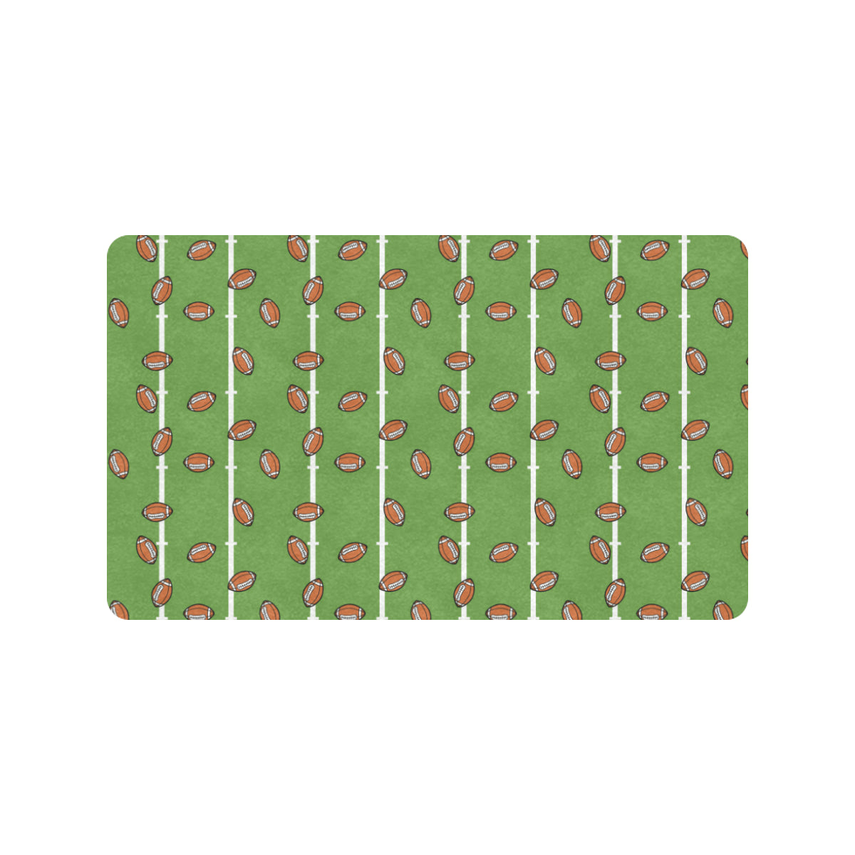 American Football on Field Themed Print Rubber Doormat