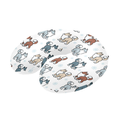 Alaskan Malamute Pattern Print Design 02 U-Shaped Travel Neck Pillow