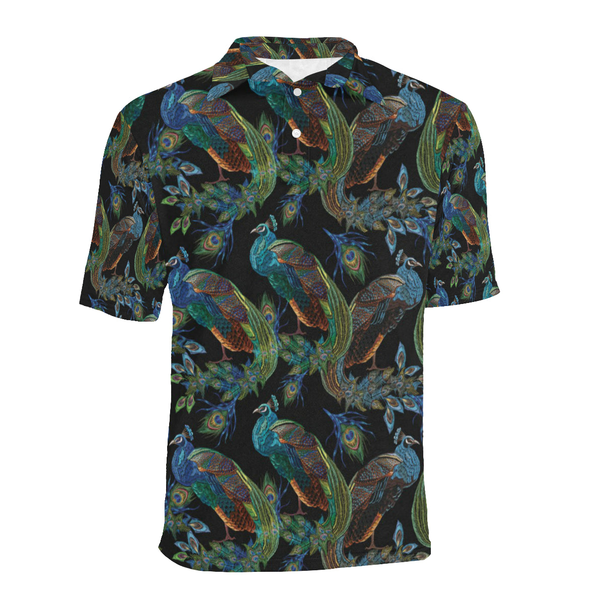 Peacock Pattern Print Design A04 Men Polo Shirt