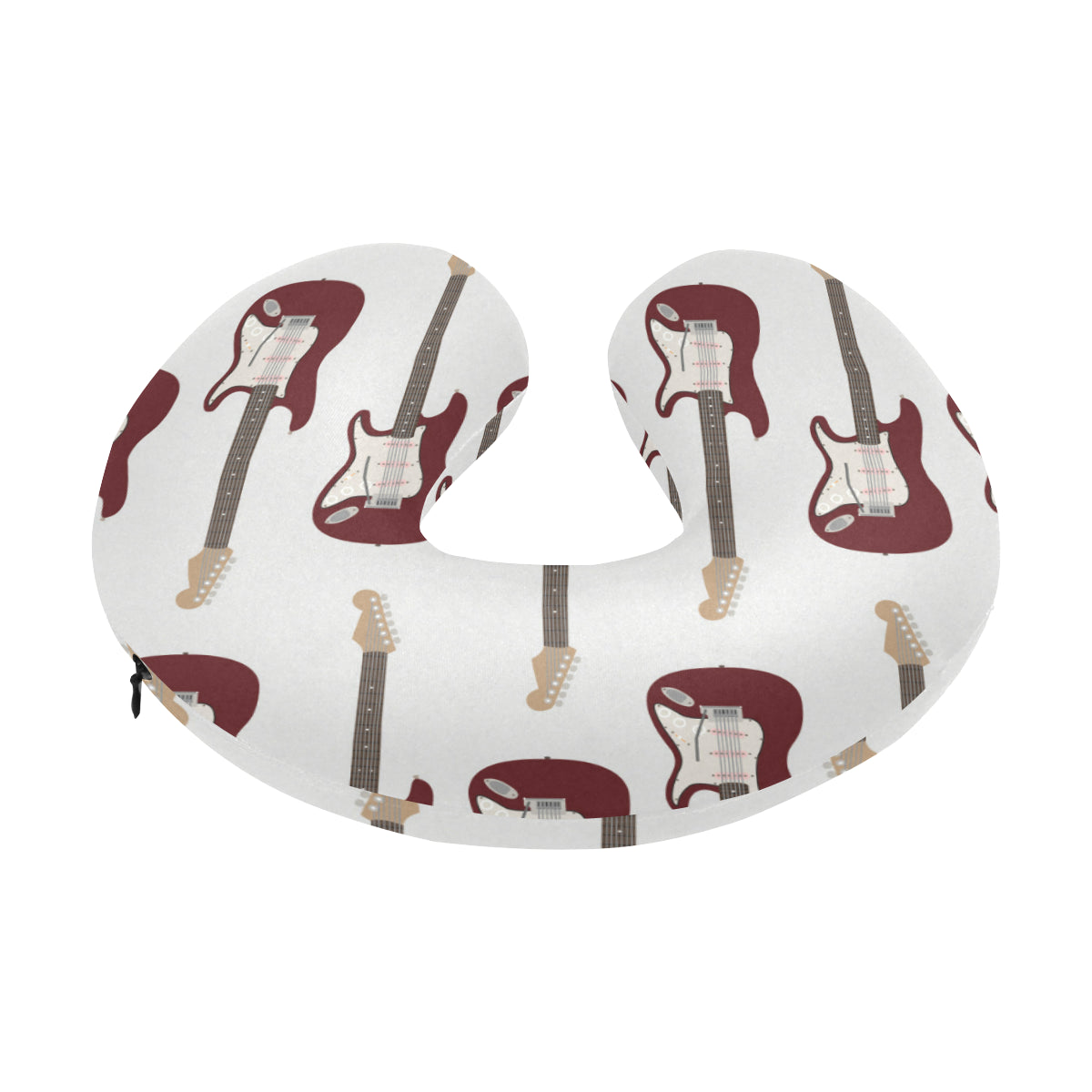 Bass Guitar Pattern Print Design 03 U-Shaped Travel Neck Pillow
