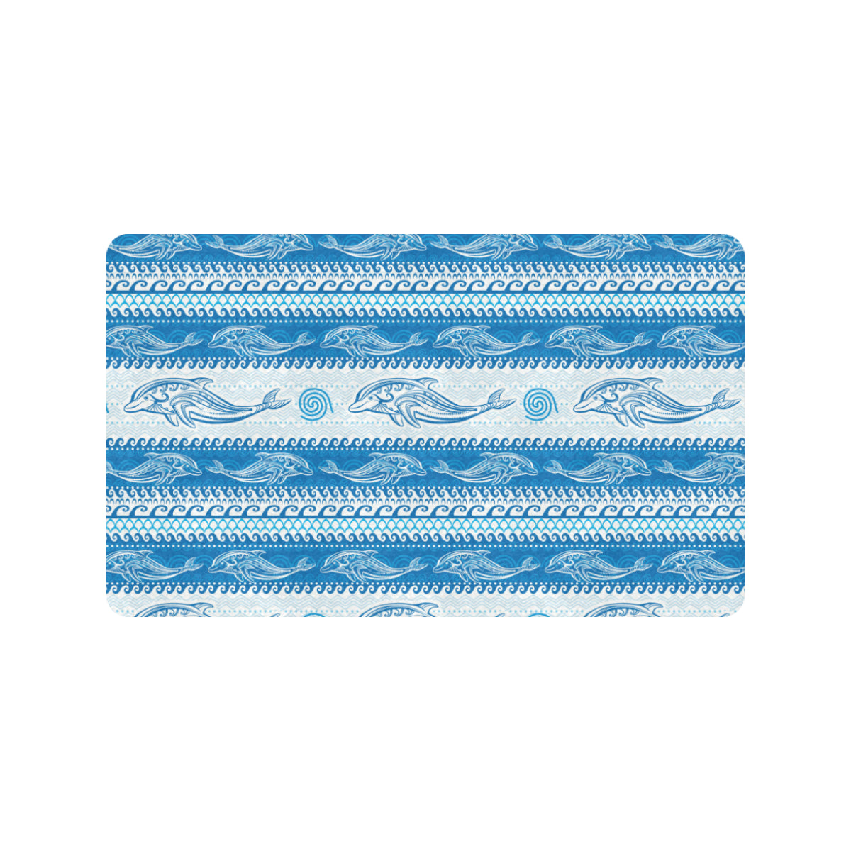 Dolphin Tribal Print Pattern Rubber Doormat