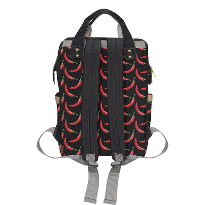 Chilli Pepper Pattern Print Design 01 Diaper Bag Backpack