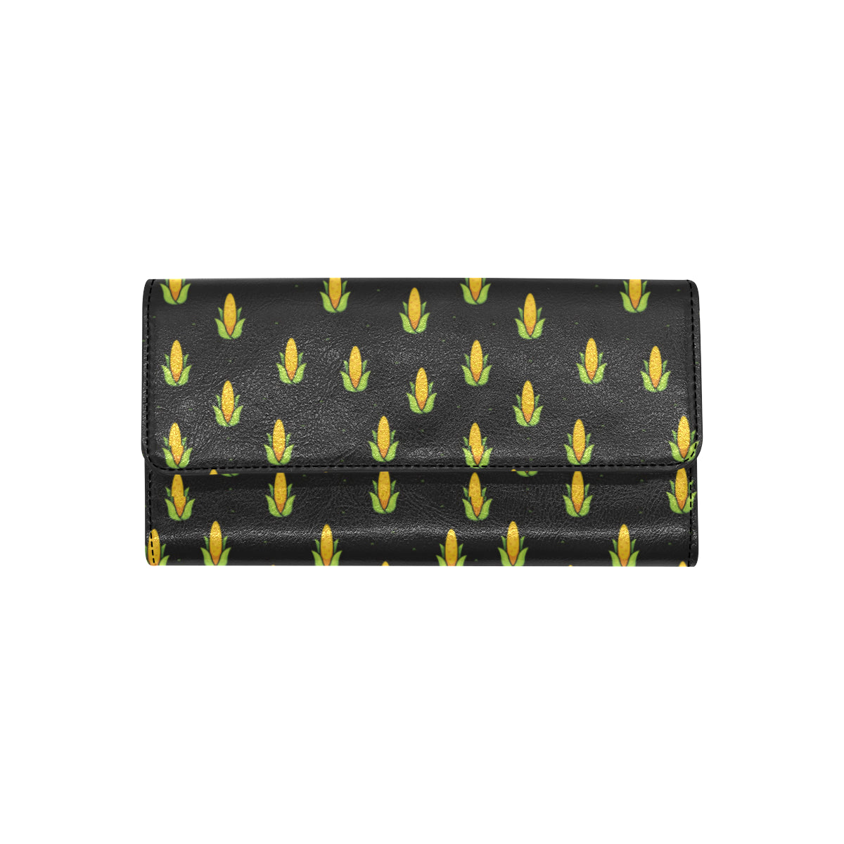 Corn Pattern Print Design 04 Women's Trifold Wallet