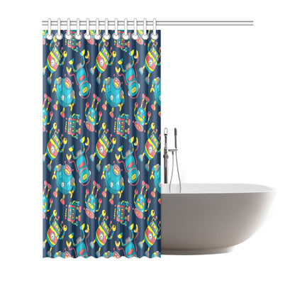Robot Pattern Print Design A05 Shower Curtain